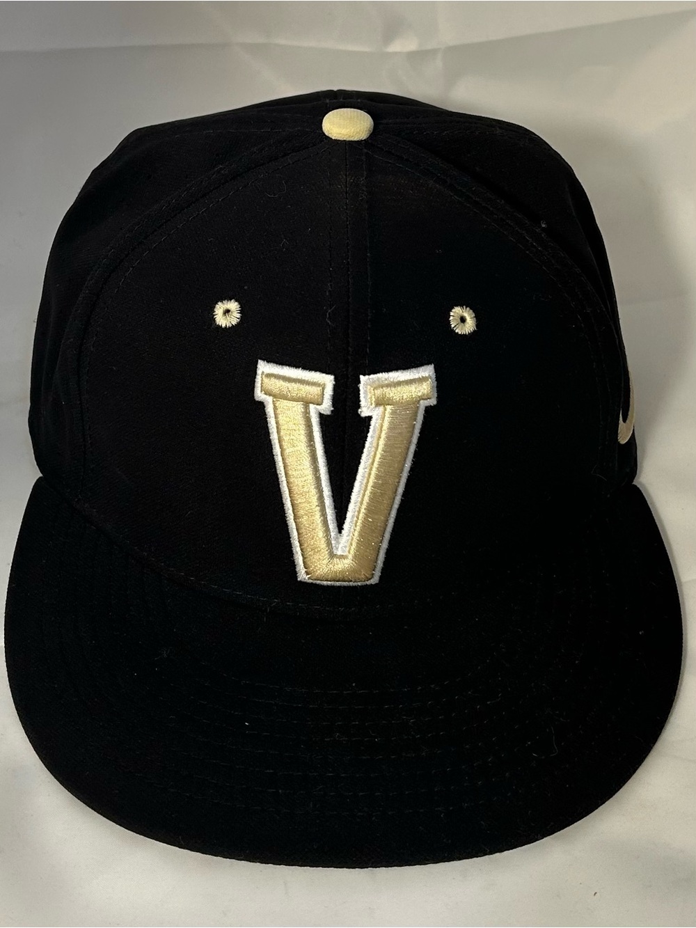 Vanderbilt Black Baseball Cap with Gold 'V' and American 🇺🇸.